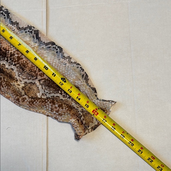 MAJE Women's Sheer Snake Print‎ Mini Dress Puff Sleeves Ruffle Button Up Size 2 - Picture 8 of 12